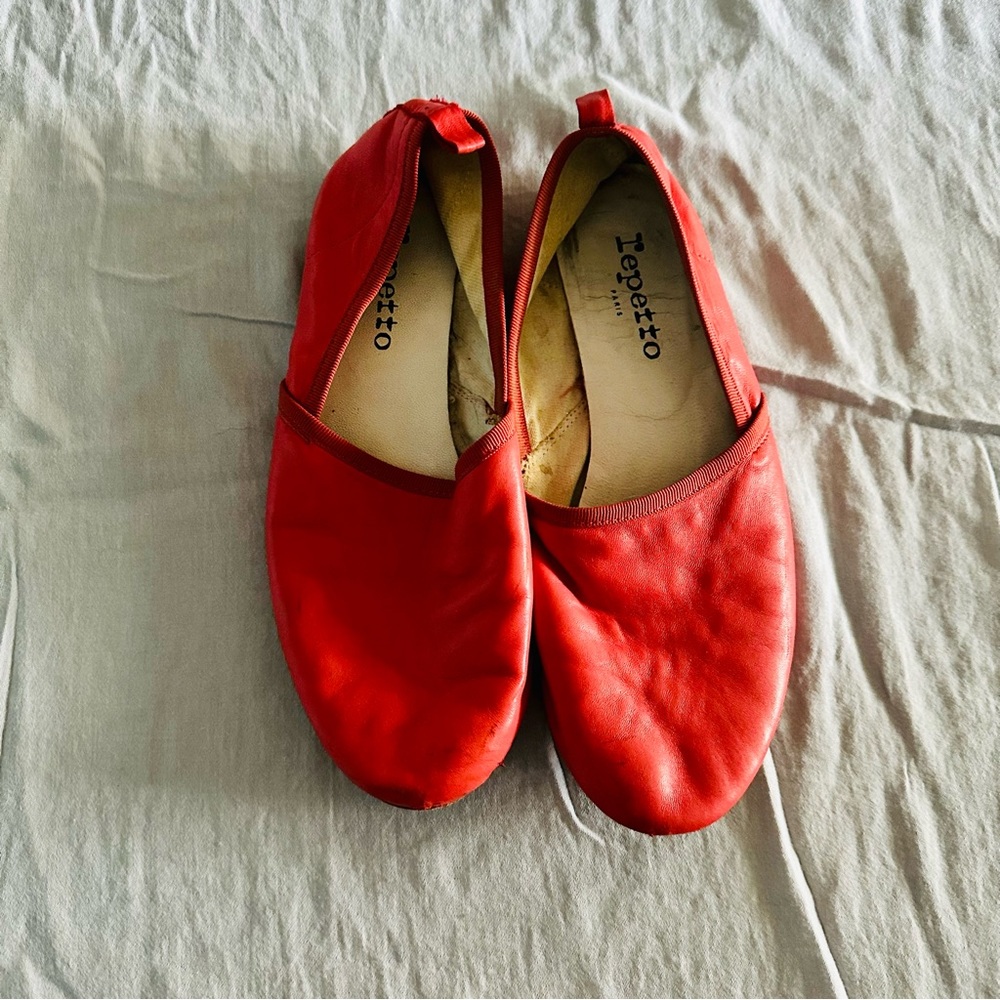 Red Repetto Soft Ballet Flats